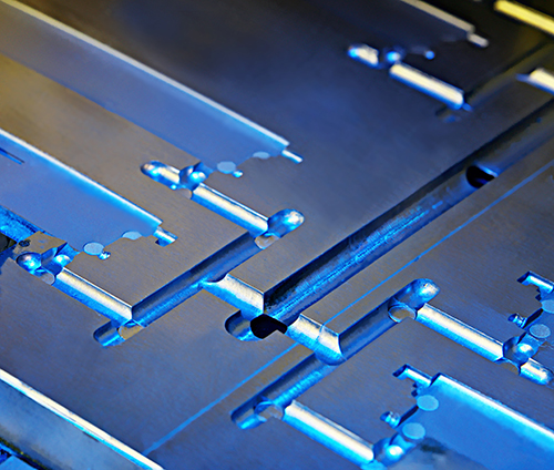 The inside of a plastic injection mold. The inside of a plastic injection mold.